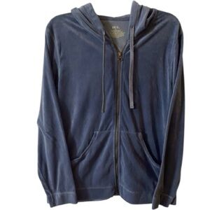 HUE Cardigan, Full Zip, Velour, Hoodie, Sz L, Sweatshirt, Sweater​, Grunge, Y2K